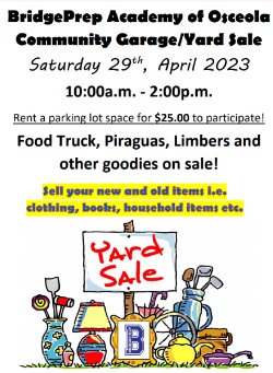 Join us on Saturday, April 29th for our Community Garage/Yard Sale! 